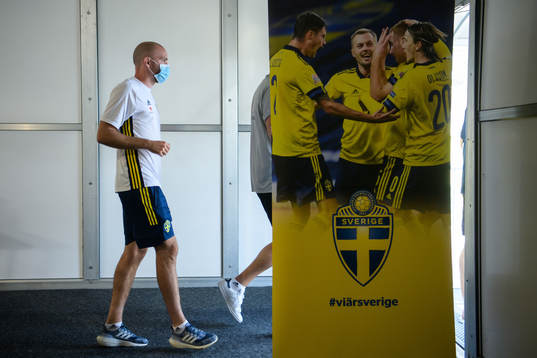 Marcus Danielson of the Swedish national football team at a