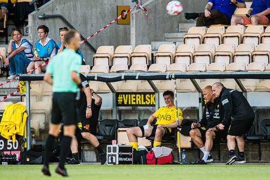 Pål Andre Helland of Lillestrøm in pain