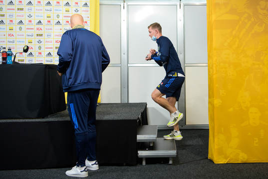 Emil Krafth of the Swedish national football team at a