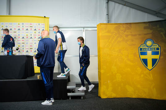 Emil Krafth, Ludwig Augustinsson and Kristoffer Olsson of