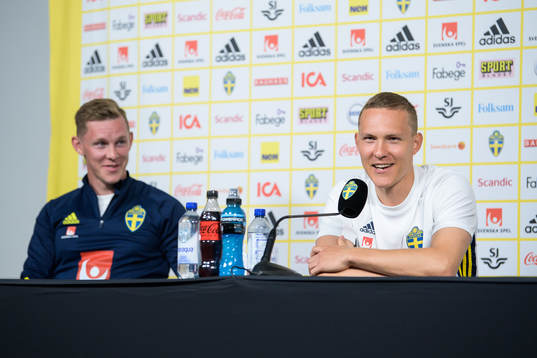 Emil Krafth and Ludwig Augustinsson of the Swedish national
