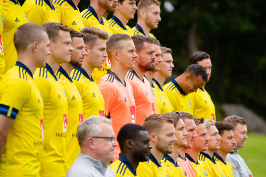 Players and coaches of the Swedish national football team