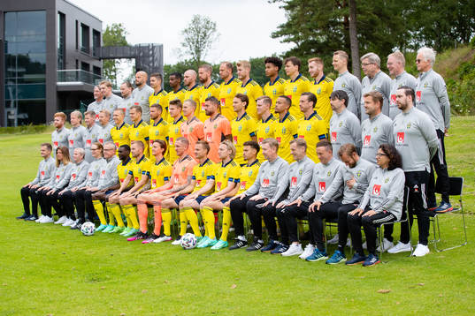 Players and coaches of the Swedish national football team