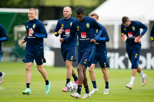 Alexander Isak of the Swedish national football team at a