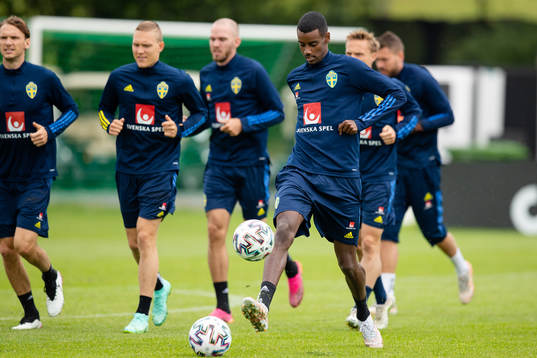 Alexander Isak of the Swedish national football team at a