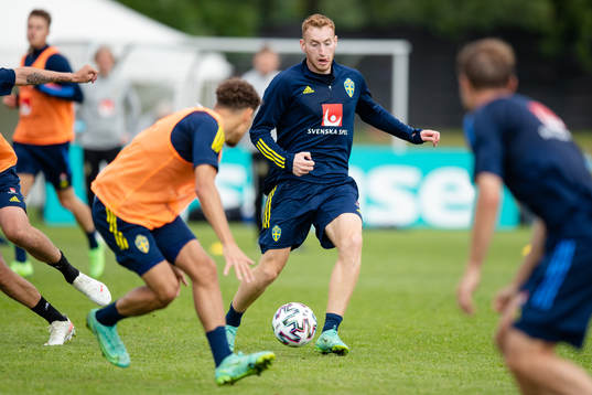 Dejan Kulusevski of the Swedish national football team at a