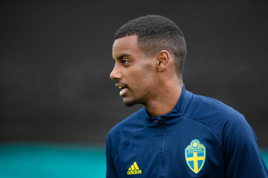 Alexander Isak of the Swedish national football team at a