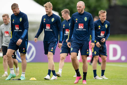 Marcus Danielson of the Swedish national football team at a