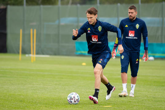 Albin Ekdal of the Swedish national football team at a