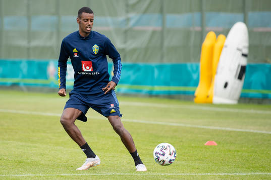 Alexander Isak of the Swedish national football team at a