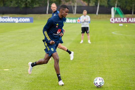 Alexander Isak of the Swedish national football team at a