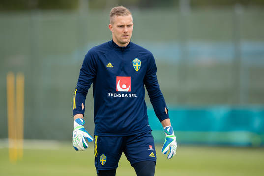 Goalkeeper Karl-Johan Johnsson of the Swedish national