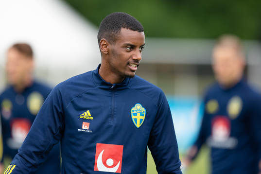 Alexander Isak of the Swedish national football team at a