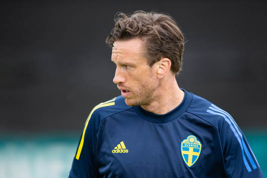 Gustav Svensson of the Swedish national football team at a