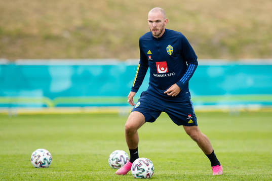 Marcus Danielson of the Swedish national football team at a