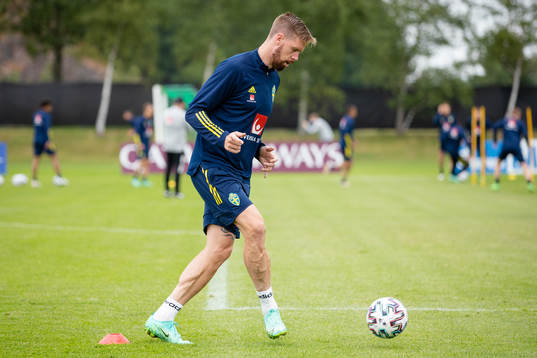 Pontus Jansson of the Swedish national football team at a