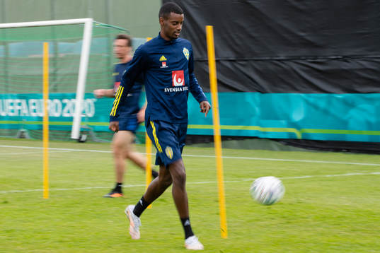 Alexander Isak of the Swedish national football team at a