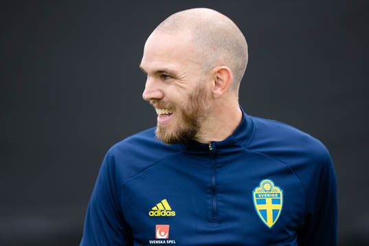 Marcus Danielson of the Swedish national football team at a