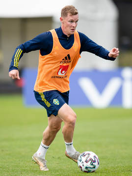 Emil Krafth of the Swedish national football team at a