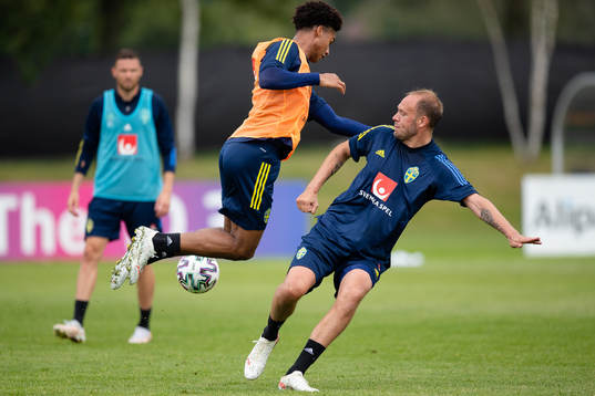 Jens Cajuste and Andreas Granqvist  of the Swedish national