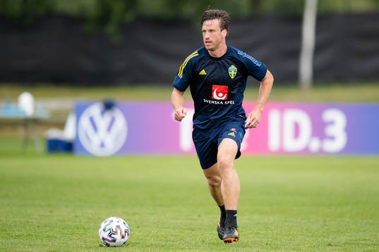 Gustav Svensson of the Swedish national football team at a