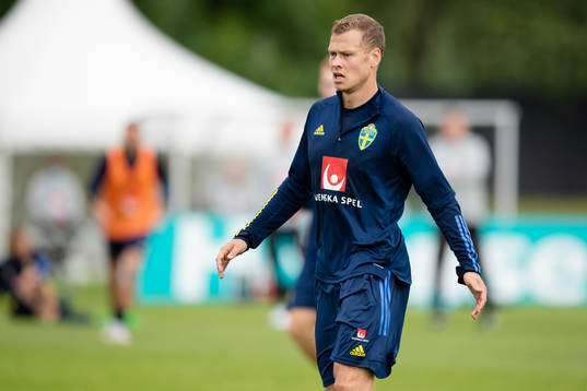 Viktor Claesson of the Swedish national football team at a
