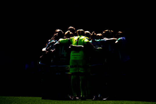 Goalkeeper Kathrine Østergaard Larsen and the players of