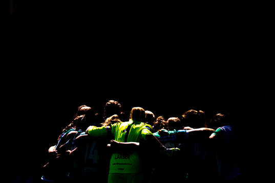 Goalkeeper Kathrine Østergaard Larsen and the players of