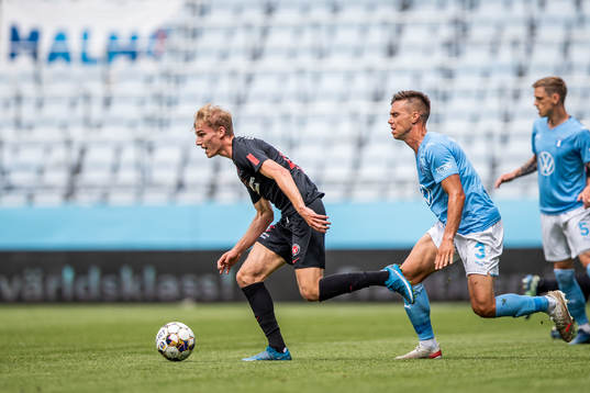 Midtjyllands Gustav Isaksen och Malmö FFs Jonas Knudsen