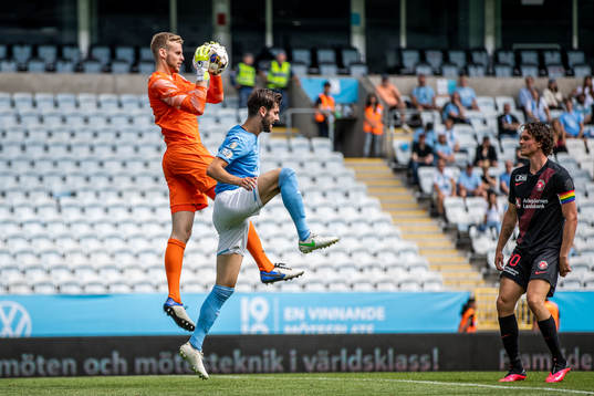 Midtjyllands Elias Olafsson och Malmö FFs Adi Nalic