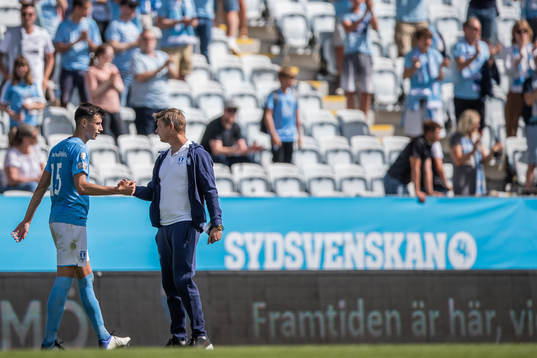 Malmö FFs Anel Ahmedhodzic och huvudtränare Jon Dahl