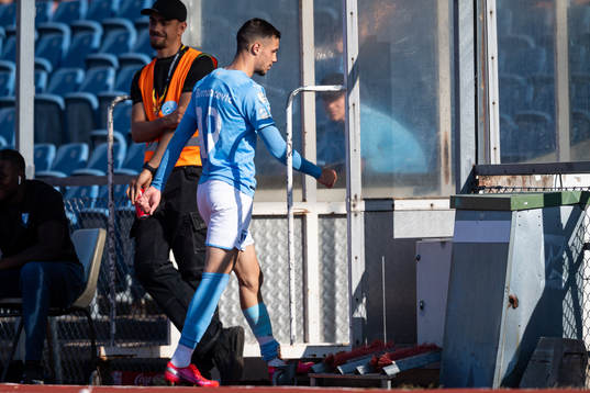 Malmö FFs Veljko Birmancevic lämnar planen