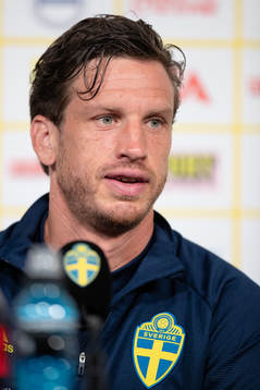 Gustav Svensson of the Swedish national football team at a