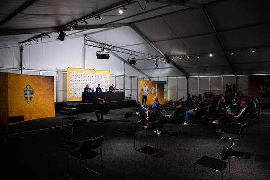 Emil Forsberg, Gustav Svensson and Marcus Berg of the