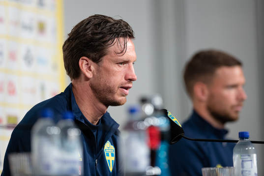 Gustav Svensson of the Swedish national football team at a