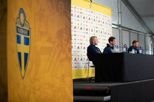 Emil Forsberg, Gustav Svensson and Marcus Berg of the