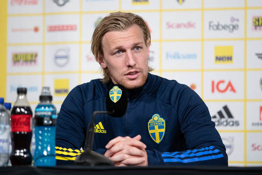 Emil Forsberg of the Swedish national football team at a
