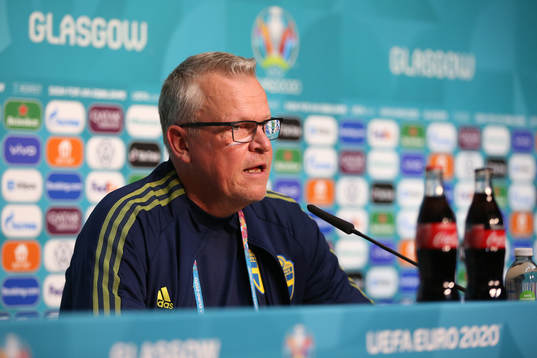 In this handout picture provided by UEFA, Janne Andersson,