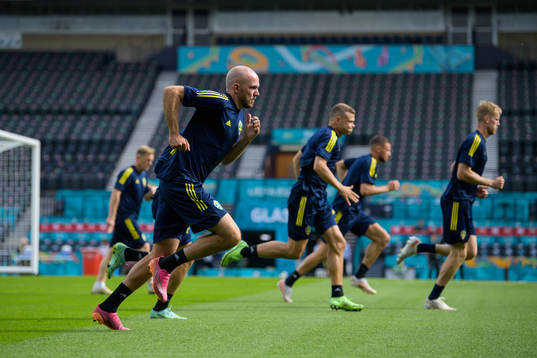 Marcus Danielson of the Swedish national football team at a
