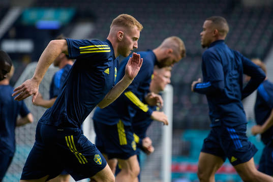 Dejan Kulusevski of the Swedish national football team at a