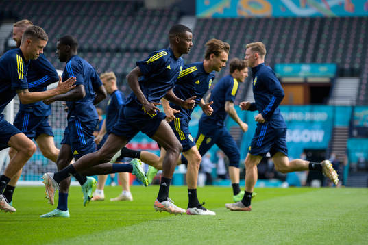 Alexander Isak of the Swedish national football team at a