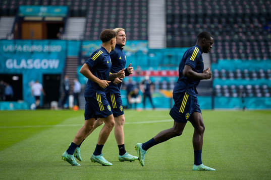 Jordan Larsson, Emil Forsberg and Ken Sema of the Swedish