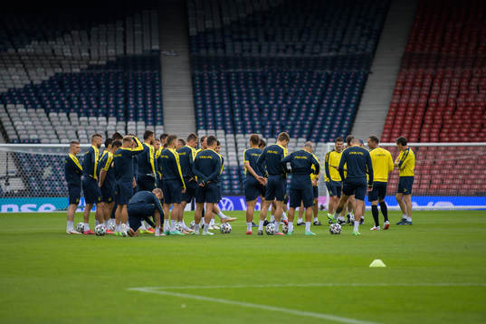 Head coach Andriy Shevchenko of the Ukrainian national