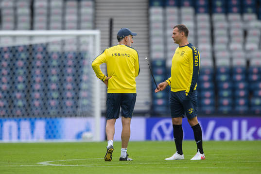 Head coach Andriy Shevchenko of the Ukrainian national