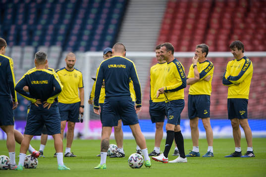 Head coach Andriy Shevchenko of the Ukrainian national