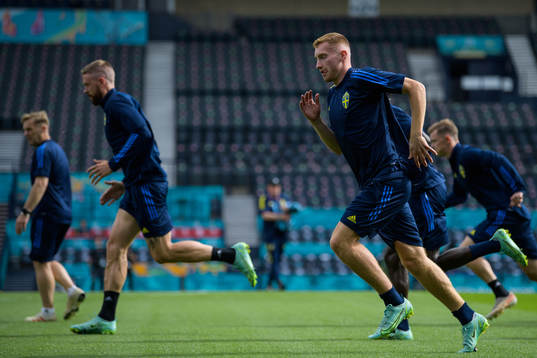 Dejan Kulusevski of the Swedish national football team at a