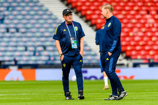 Head coach Janne Andersson and assistant coach Peter