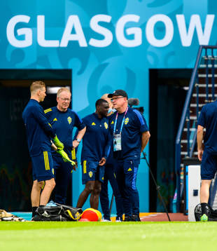 Goalkeeper coach Maths Elfvendal, Scout Lasse Jacobsson and