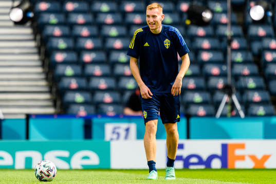 Dejan Kulusevski of the Swedish national football team at a