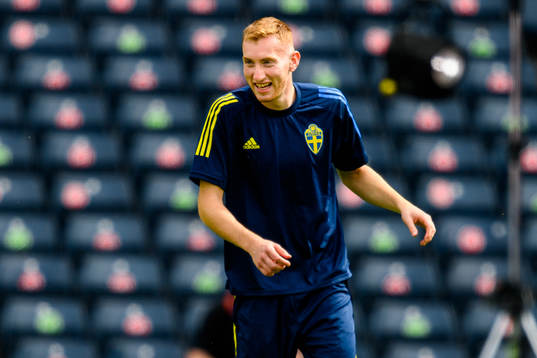 Dejan Kulusevski of the Swedish national football team at a